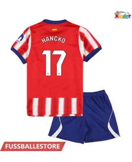 Günstige Atletico Madrid David Hancko #17 Heimtrikotsatz Kinder 2026-27 Kurzarm (+ Kurze Hosen)
